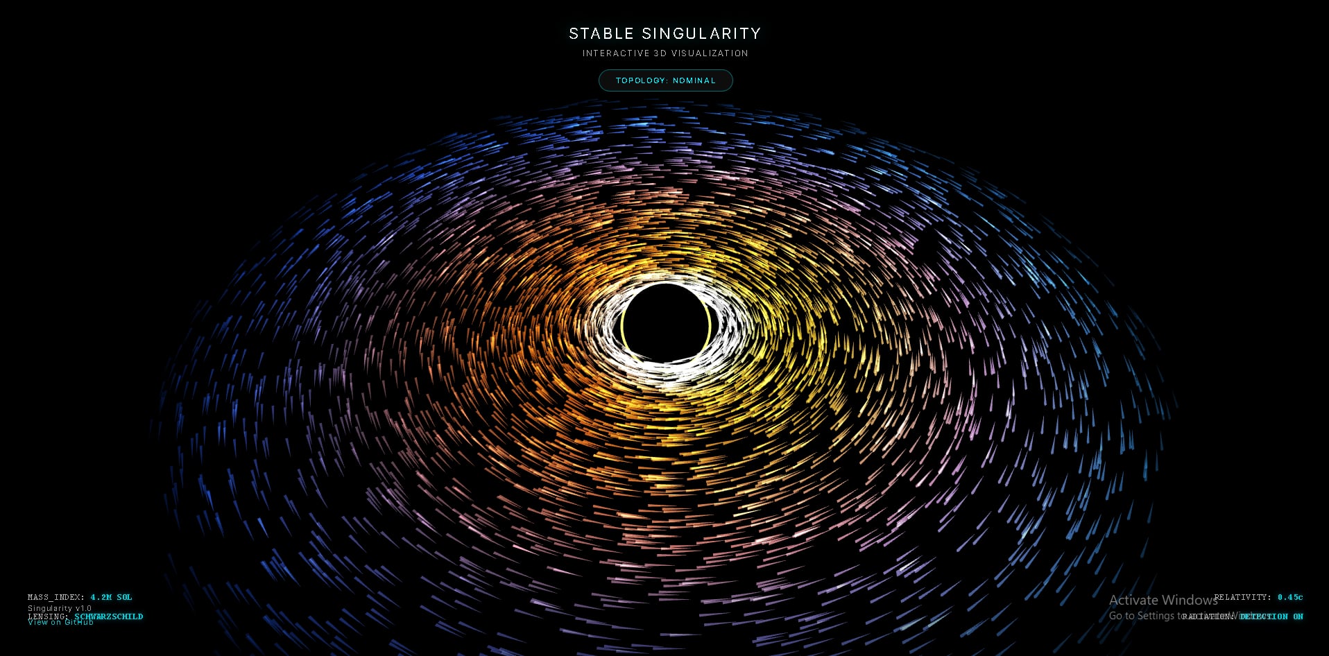 Singularity — interactive visual experiment