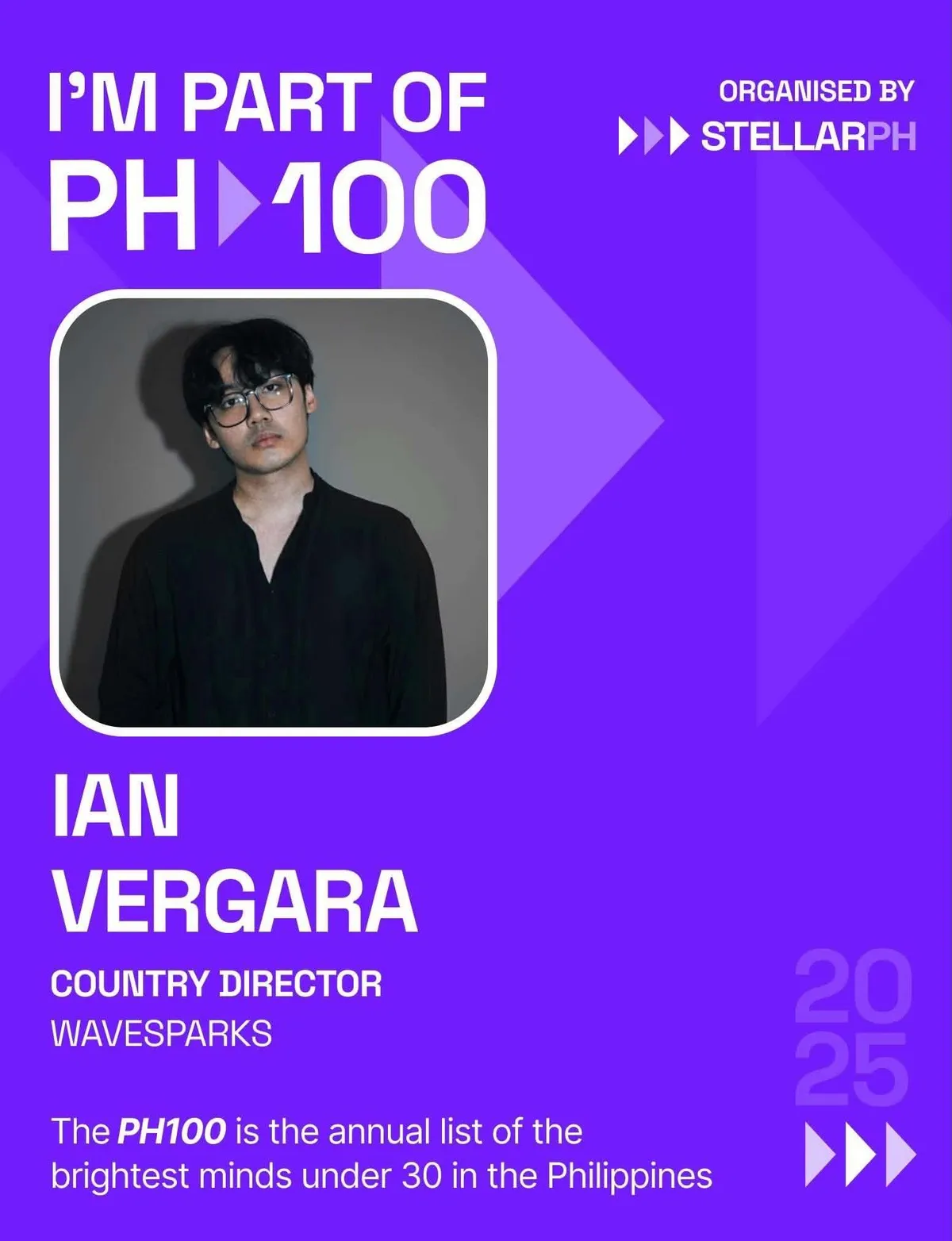 Ian at StellarPH 100 Under 30